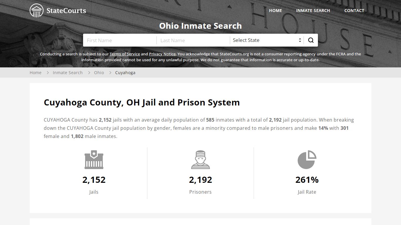 Cuyahoga County, OH Inmate Search - StateCourts